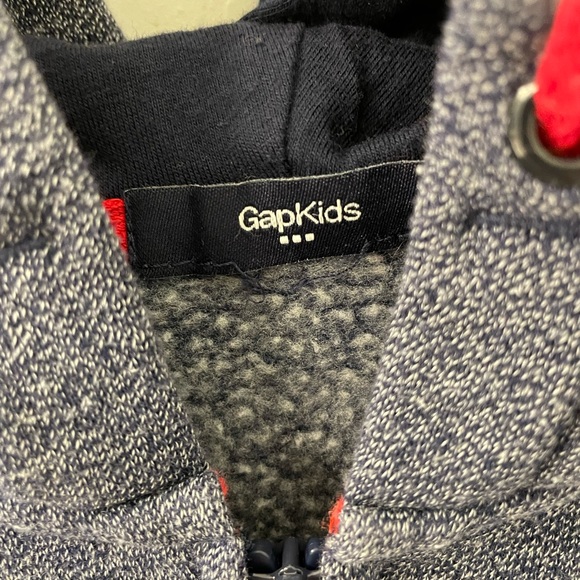 The GAP kids hooded sleeveless vest blue and red size 10 - Picture 3 of 5